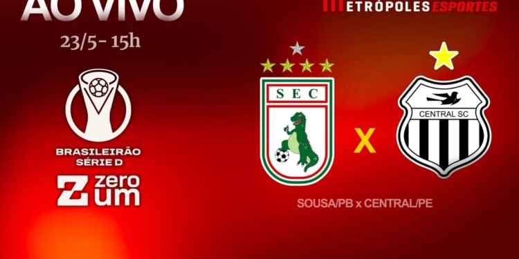 Série D ZeroUm: Metrópoles transmite Sousa-PB x Central-PE ao vivo. Siga no YouTube
